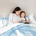 thumbnail image 4 of Erosebridal Blue Bowknot Twin Bedding Sets for Girls, Monogrammed U Bedding Comforter Set, Reversible 7pcs, 4 of 6