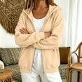 thumbnail image 5 of Full Zip Hoodies for Women Fall Winter Cute Comfy Plain Hooded Sweatshirts Trendy Casual Fashion Track Jacket with Pockets for Hiking Running Jogging, 5 of 5