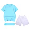 thumbnail image 3 of GiLiling Unisex Kids Soccer Jersey Set Short Sleeve Shirt and Shorts with Socks Soccer Outfit for Boys Girls (Light Blue, 9-10 Years), 3 of 4