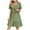 Green, variant on ZZwxWA Womens Casual Loose Summer Tiered Midi Dress Short Sleeve V-Neck Loose Cotton Ruffle Babydoll Dress Boho Sundress
