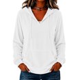 thumbnail image 2 of Resicozy Women Oversized Hoodie 2026 Long Sleeve Pullover Sweatshirt with Pocket Drawstring White L, 2 of 5