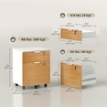 thumbnail image 3 of HOMCOM 2 Drawer File Cabinet with Lock Wheels Hanging Bars Nature Wood, 3 of 10