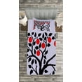 thumbnail image 3 of Ambesonne Fruits Quilted Bedspread Set 2 Pcs, Black Tree Ripe Fruit Art, Twin Size, Lilac Black Red, 3 of 3