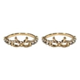 thumbnail image 3 of Guardurnaity Anillo de diamantes de imitación Estilo simple brillante Anillos de lazo románticos Dorado Dorado 2piezas, 3 of 6