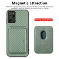 thumbnail image 3 of Cutyskin Carbon Fiber Texture PU Leather Case for Samsung Galaxy Note20 Ultra, with Detachable Card Holder, Compatible Magsafe Charging, Ultra Thin Design Shockproof Phone Case for Note20 Ultra, Green, 3 of 5