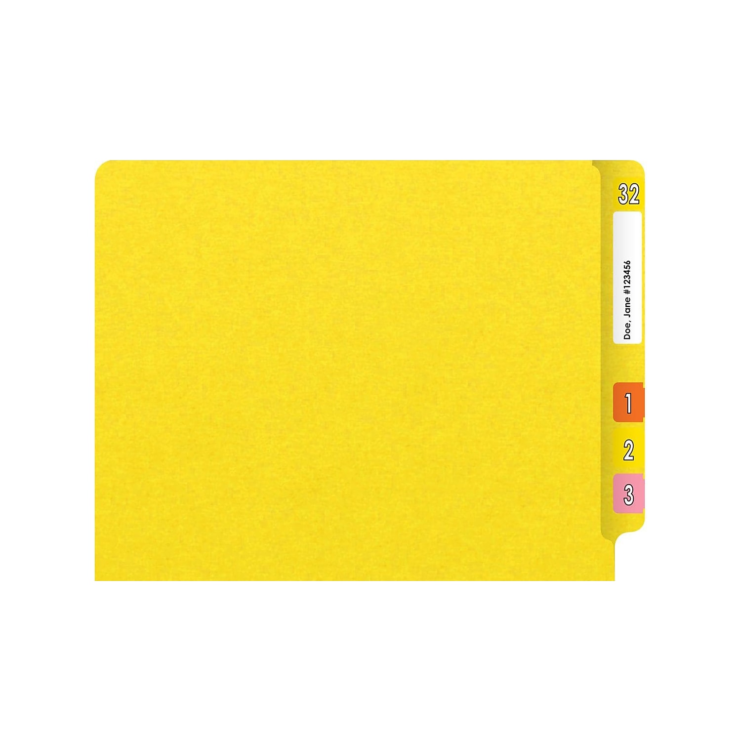Medical Arts Press Heavy-Duty End Tab File Folder Straight Cut Letter-Size Yellow 40/Box