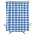 thumbnail image 2 of Blue Checkered Shower Curtain for Bathroom Decor, Farmhouse Classic Waterproof Fabric Shower Curtain, 54"x78" Set with 12 Hooks, 2 of 9