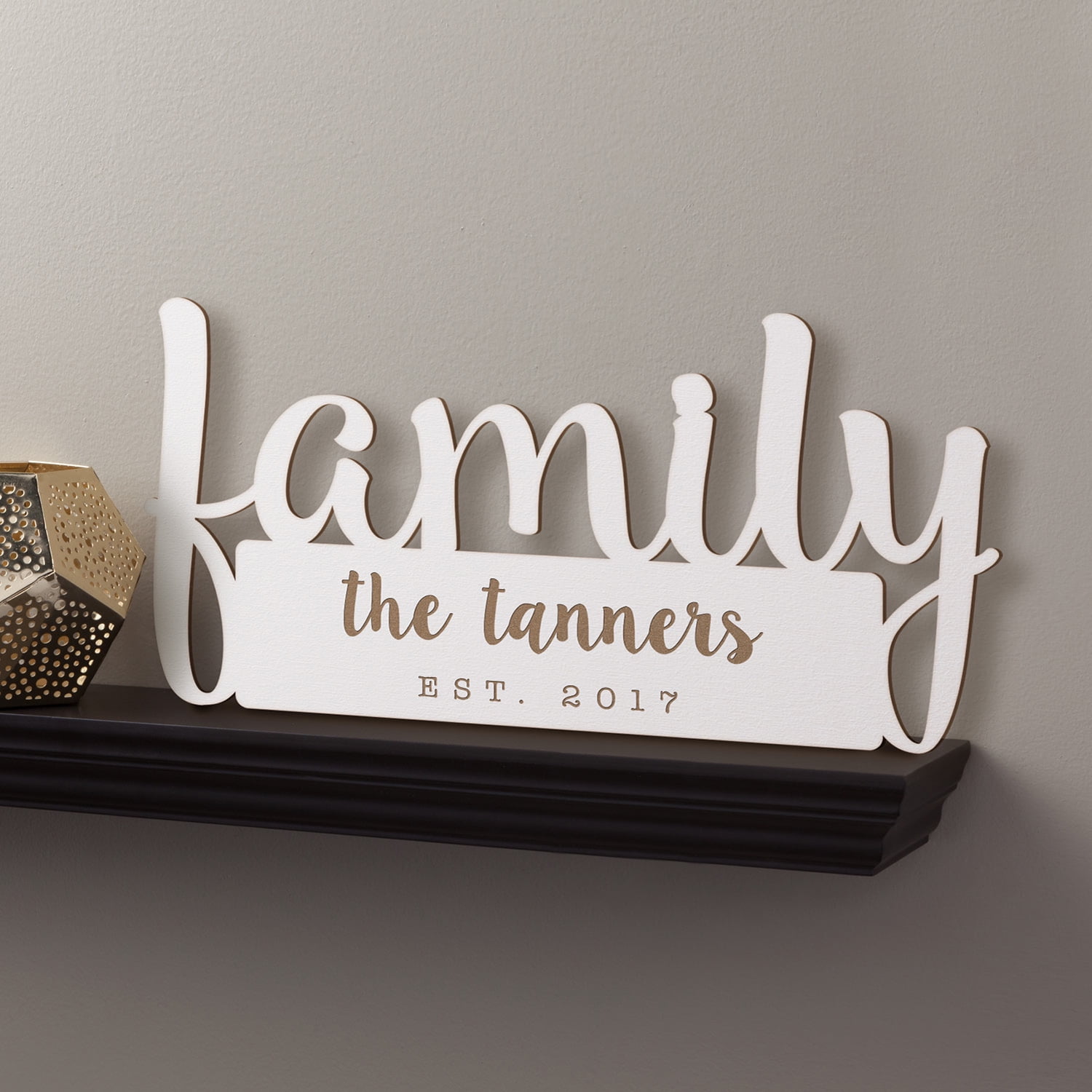Unbranded Personalized Our Family Antique White Wood Plaque