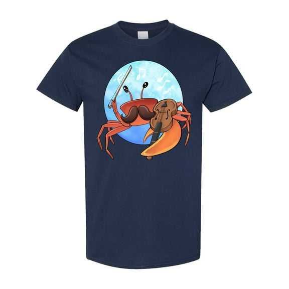Inktastic Fun Fiddler Crab with Violin and Mustache T-Shirt