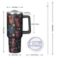 thumbnail image 3 of 1pc Cat 40oz Tumbler with Straw & Handle - Insulated Stainless Steel Cup | Holiday Gift for Man Women (Christmas, Valentine's, Birthday), 3 of 5