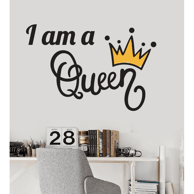 Queen Crown Vinyl Wall Decal Stickers Bedroom Décor Words Inspiring Le —  Wallstickers4you