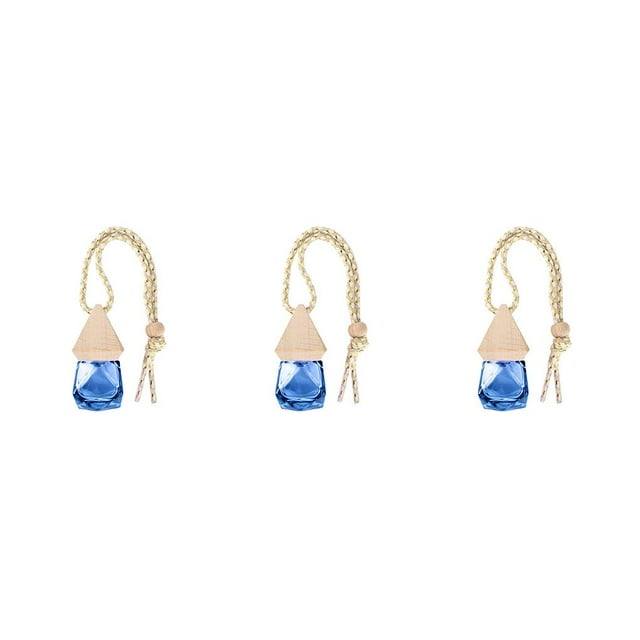 Wisewang Car Air Freshener Empty Bottle Portable Hanging 8ml Household Kitchen Automotive Rearview Mirror Essential Oil Diffuser Blue 3Set