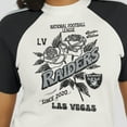 thumbnail image 6 of Women's WEAR by Erin Andrews White Las Vegas Raiders Sleeve Stripe Distressed Raglan T-Shirt, 6 of 6