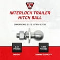 thumbnail image 2 of Bulldog Interlock Automotive Trailer Hitch Ball with 7,500 Pound Capacity, 2 of 6