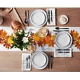 thumbnail image 3 of Chemin de Table en Coton et Lin Long Chemin de Mariage 13x36 Pouces Action de Grâce Récolte d'Automne Feuille d'Érable et Citrouille Foulard Chemin de Table Rustique Décorations de Table Lignes de Table, 3 of 8
