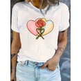 thumbnail image 1 of A Stylish Casual Short-Sleeve T-Shirt for Women Featuring a Valentine'S Day Heart Rose Print For Adult, Men, Women, Teen, Teenager, Adolescent, Youth, 1 of 4