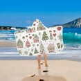 thumbnail image 2 of Yayeee Kids Hooded Towels Toddler Soft Absorbent Beach Bathing Wrap 50" x 23.5", Green Nordic Christmas, 2 of 5