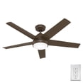 thumbnail image 2 of Hunter 52 inch Skyflow Matte Bronze WeatherMax Indoor / Outdoor Ceiling Fan with LED Light Kit and Wall Control, 2 of 16