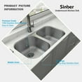 thumbnail image 4 of Sinber 32" x 18" x 9" Undermount Double Bowl Kitchen Sink with 18 Gauge 304 Stainless Steel Satin Finish MU3218D-OL (Sink Only), 4 of 14