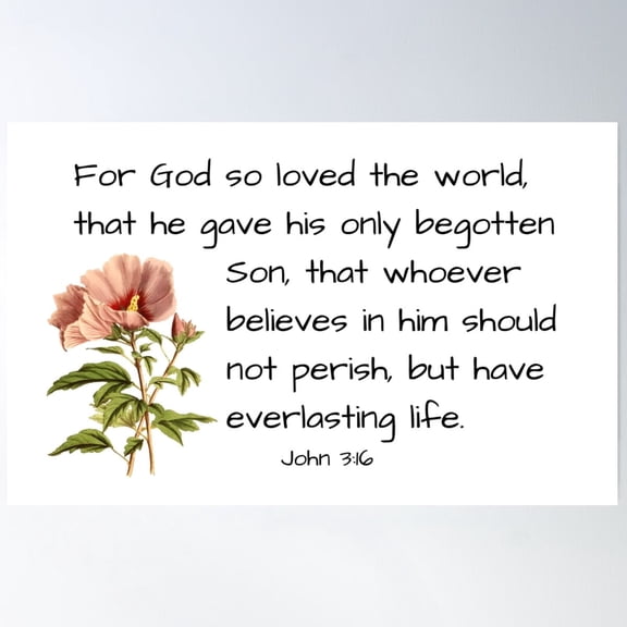 Kiloa John 3:16 Christian Bible Verse Wall Art Poster, 8x12 UNFRAMED