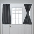 thumbnail image 1 of Cortinas de puerta opacas, cortina de ventana lateral francesa para privacidad, cortina de puerta con bolsillo para varilla, sombra para ventana de puerta delantera de patio, negra, 25" x 40", 1 panel, 1 of 7