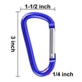 thumbnail image 3 of GOGO 48 Packs Aluminum D Shape Carabiner Keychain Clip, 3 inches, Assorted, 3 of 7