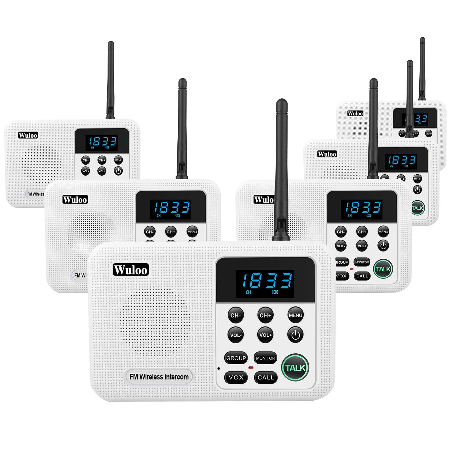 Room To Room Intercom System Wuloo Intercoms Wireless for Home 1 Mile Range 22 Channel 100 Digital