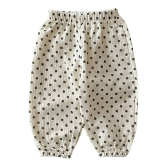 Diufon Baby Boys Girls Casual Pants Polka Dot Printed Lantern Pants Elastic Waist Soft Comfy Long Pajama Trousers