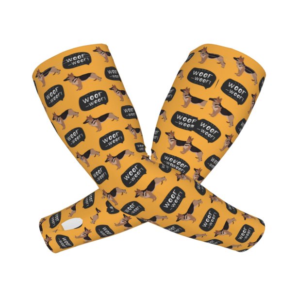 Balery German Shepherd Woof Mangas Refrescantes para Brazos para Hombre y Mujer – Transpirables y Absorbentes de Humedad para Mujeres, Hombres y Niños