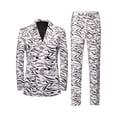 thumbnail image 6 of Men's 2-Piece Slim Fit Jacquard Suit - Shawl Lapel, Black & White Pattern for Prom Business Banquet, 6 of 8