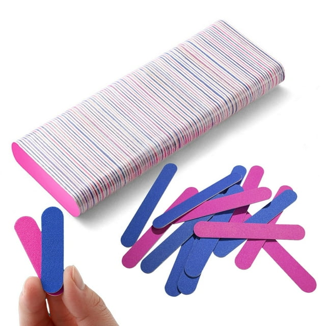 Xiao Hua Mini lima de uñas desechable de 2 pulgadas, tabla de arena de doble cara, herramienta para reparar uñas y pies, juego de 100 piezas