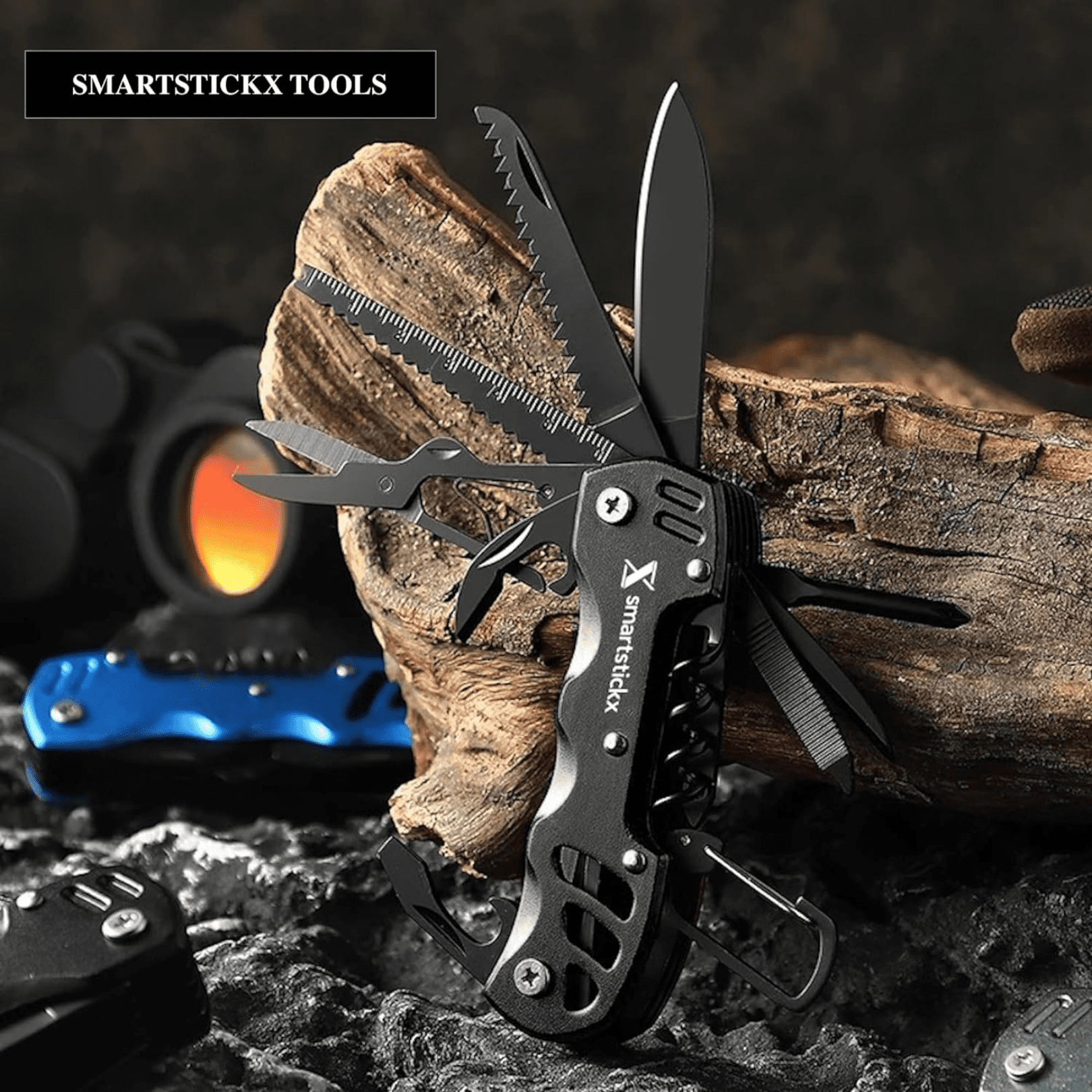 Survival Hunting Knife - 16 in 1 - Black