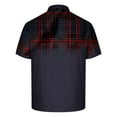 thumbnail image 5 of BiZtdJrK Mens Polo Shirts Short Sleeve Button Lapel Blouses Casual Slim Fit T Shirts Fashion Plaid Summer Shirts Big and Tall Work Tops Black S, 5 of 6