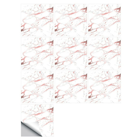Clearance! 10 Pieces Marbless Tile Stickers Peel And Stick Waterproof Self Adhesive Granites Flooring 3D Wall Tile Stickers For Kitchen Bathroom Living Room