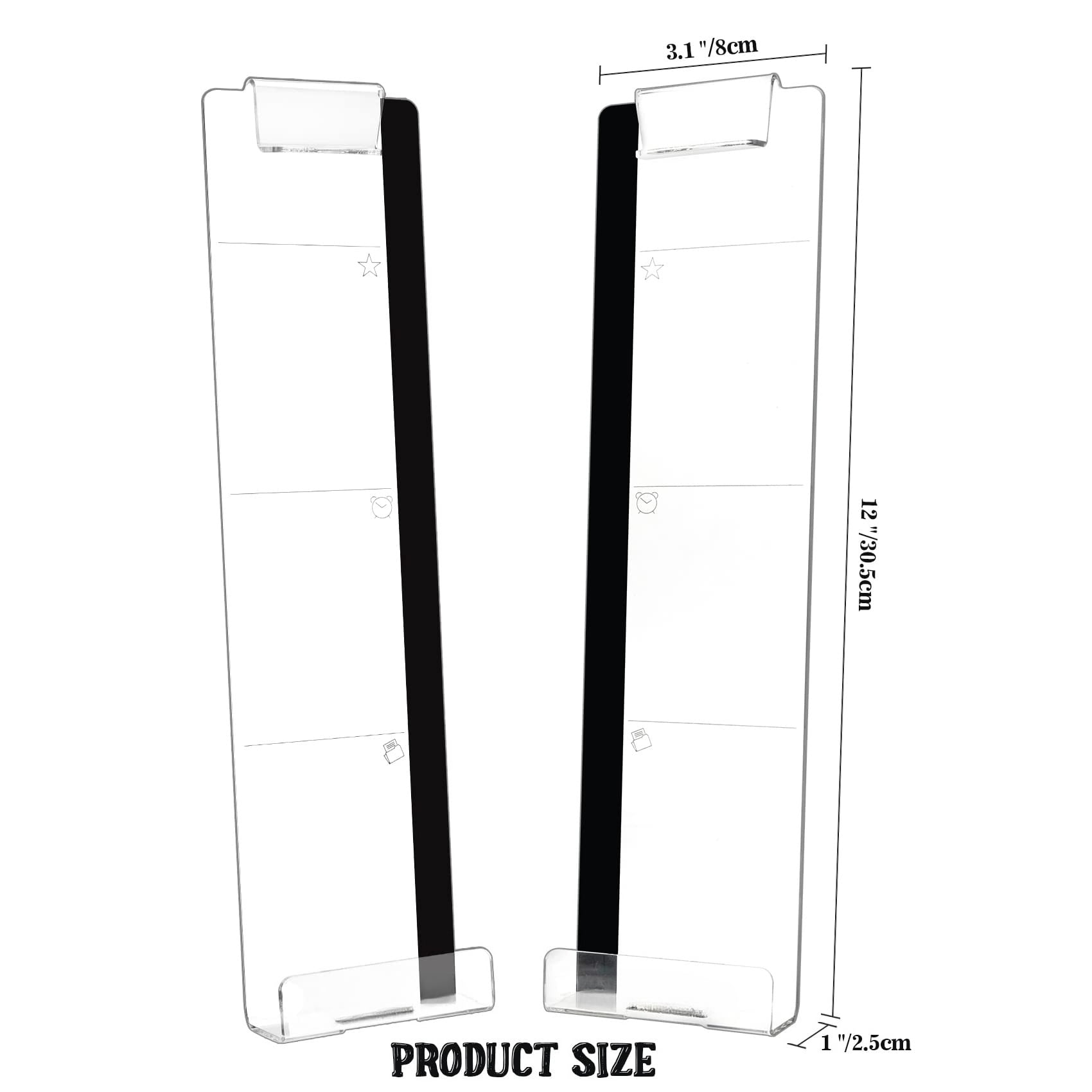 2 Pack Transparent Monitor Side Panel Message Board with Sticky Note and Phone Holder, Multifunction Desk Accessory for Office or Home