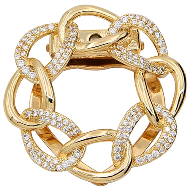 Brooch Pin Flower Twist Shape Sparkling Rhinestones Imitation Pearls Decor Scarf Buckle Sweaters Collars Hats Bags Coats Scarves Accessory
