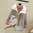 thumbnail image 4 of Uhndy 2022 Jackets for Women, Women Pocket Vest Coat Short Jacket Winter Sleeveless Turn Down Collar Zipper Solid Outerwear Winter Coats Christmas Gifts for Women, 4 of 6