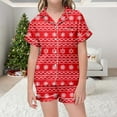 thumbnail image 2 of WEAIXIMIUNG Ensemble de Pyjama de Noël Classique pour Enfants, Col Boutonné, Manches Courtes et Shorts, 6-7 Ans, 2 of 6