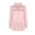 thumbnail image 6 of Sevevn Long Sleeve Tops for Women Fashion Women's Casual Long Sleeve Solid Button Ladies Turndown Collar Tops Blouse Rollbacks, 6 of 6