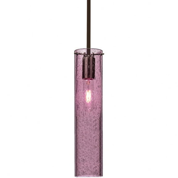 Besa Lighting - Juni 16 - 1 Light Cord Pendant-Bronze Finish-Plum Bubble Glass