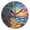 Multicolored, variant on Cartoon Style Sunset and Beach Round Wall Clock Silent Battery Operated Home Decor for Living Room Bedroom