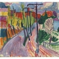 thumbnail image 2 of Hermann Scherer 16x15 Black Ornate Wood Framed Double Matted Museum Art Print Titled - Road with Trees (Near the Freidorf) (1927), 2 of 5