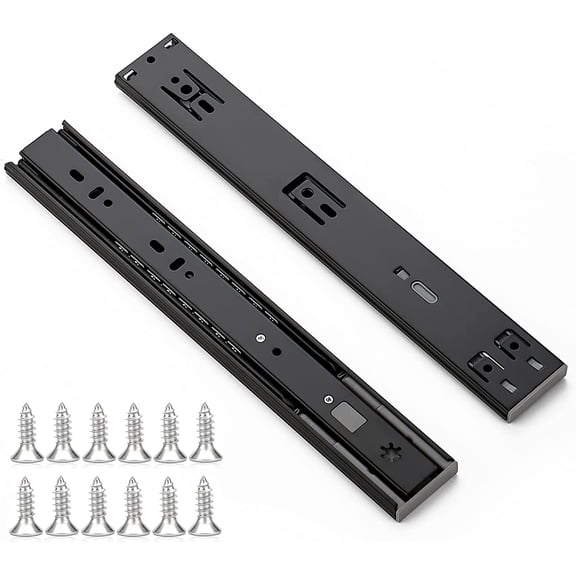 12 Inch Soft Close Drawer Slides 1 Pairs 2 Pack Black Full Extension Ball Bearing Drawer Glide Side Mount