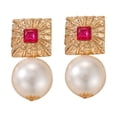 thumbnail image 2 of Pendientes colgantes de perlas Xihbxyly de Aleación de diamantes cuadrados exagerados para mujer, 2 of 7