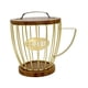 thumbnail image 2 of Portacápsulas de café moderno con base de madera, resistente recipiente de alambre metálico en forma de taza. Oro con tapa, 2 of 9
