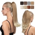 thumbnail image 2 of XmhyTop 1 Pcs Dark Brown/ Blonde Ponytail Wig, 45.72-55.88CM Heat-Resistant Synthetic, Natural-Looking for Daily Use, 2 of 5