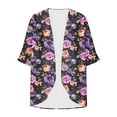 thumbnail image 4 of perfectbot Women's Lightweight Loose Chiffon Cardigans Cute Print Kimonos Loose Open Front Tops Beach Wear Cover Up, 4 of 4