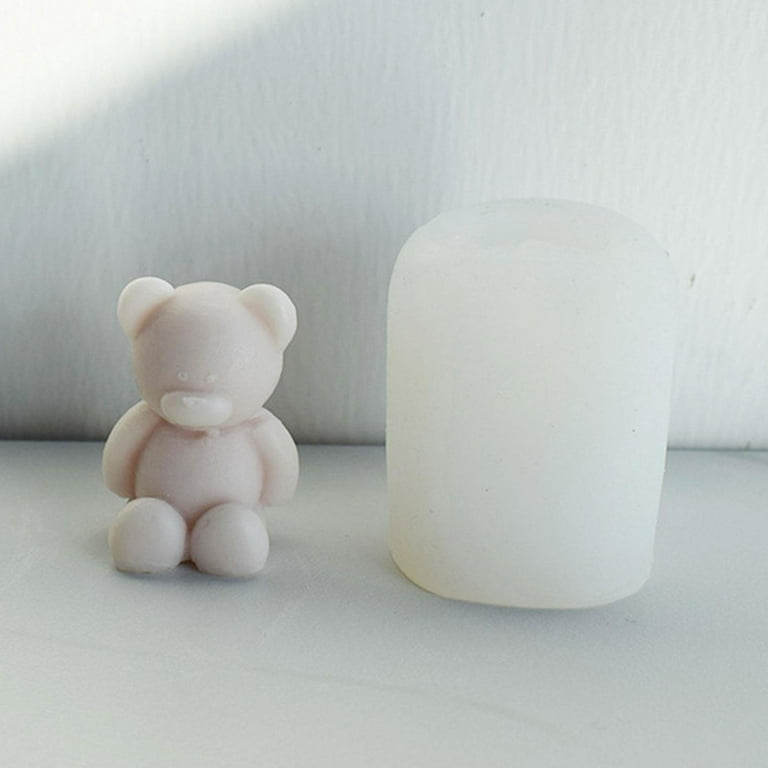 3D DIY Bear Candle Mould Cute Animal Candle Aromatherapy Silicone