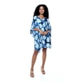 thumbnail image 4 of Women's Hawaiian Poncho Luau Dress Pacific Palm Navy, 4 of 5