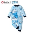 thumbnail image 1 of PatPat Smurfs Smurfy Stripe Cotton Zip Front One Piece, 1 of 5